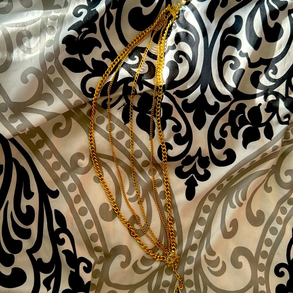 5 strand layer Coro necklace in gold tone